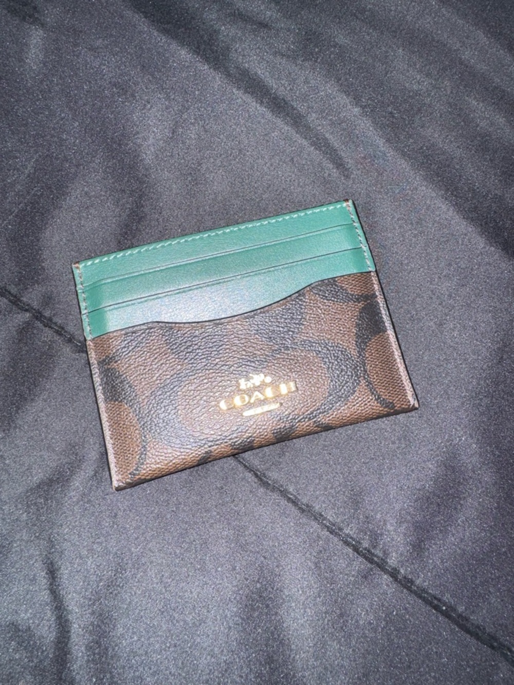 Coach Brown Signature Canvas Card Holder